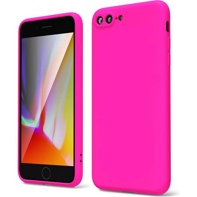 oakxco for iPhone 7 Plus Case iPhone 8 Plus Case Liquid Silicone  Fluorescent Bright Solid Color  Cute Thin Slim Soft Rubber Gel TPU Smooth Matte Prot