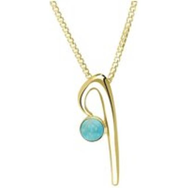 18ct Yellow Gold Turquoise Love Letters Initial I Necklace - Yellow Gold