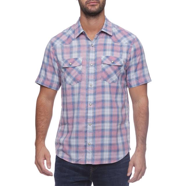 Men's Lovern Vintage Soft Western Shirt | Athletic Fit | Medium | Plaid | Flag & Anthem Men's - Mauve/navy/white