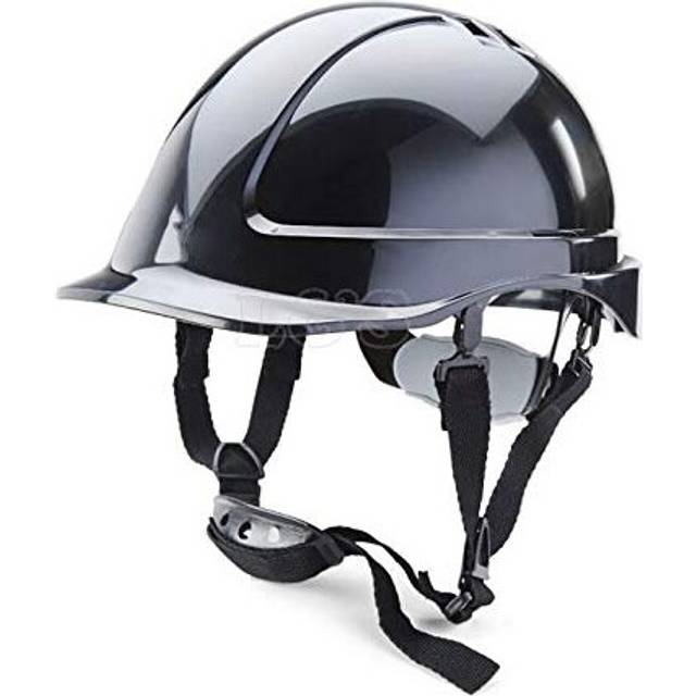 Hard Hat Safety Helmet c/w V Type 4 Point Chin Strap - Black