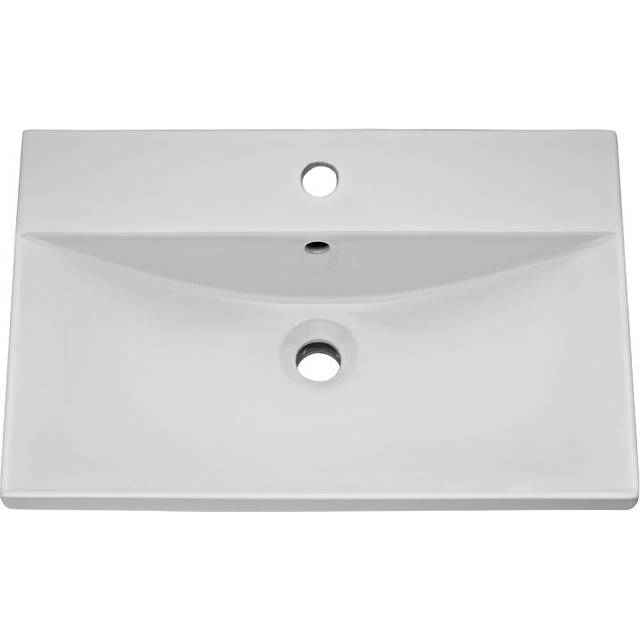 Vasari - Nuie Athena Floor Standing 2-Drawer Vanity Unit with Basin-3 600mm Wide - Anthracite Woodgrain