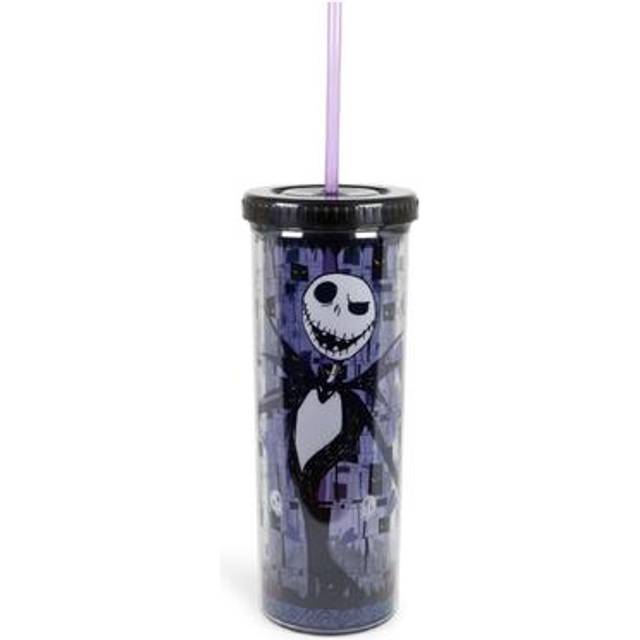 The Nightmare Before Christmas Jack Skellington Carnival Cup With Reusable Straw And Leakproof Lid | BPA-Free Plastic Tumbler  Tall Cold Cup | Disney