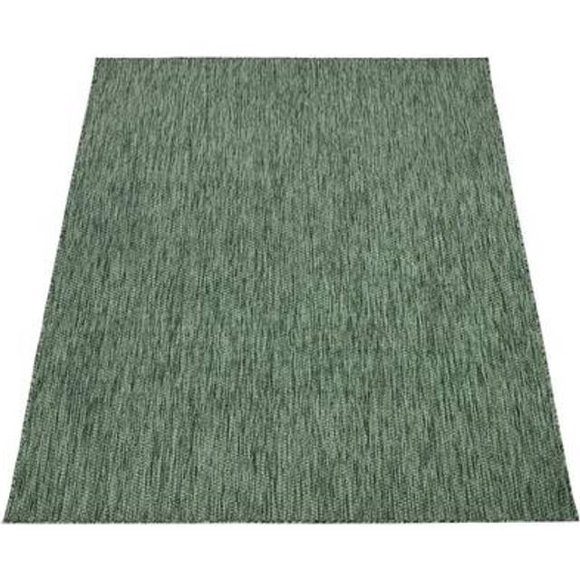 Paco Home Matta Utomhus Balkong Terrass Köksmatta Enfärgad Melerat Mönster, Storlek:160x220 cm, Färg:Grön