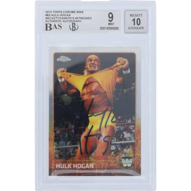 Hulk Hogan WWE Autographed 2015 Topps Chrome #83 Beckett Fanatics Witnessed Authenticated 9/10 Card