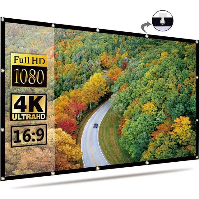 OWill Projector Screen 16:9 HD Foldable for Home Theater Cinema Indoor Outdoor (120 inch)