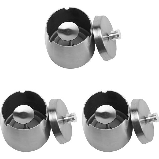 3X Outdoor Ashtray with Lid for Cigarettes Stainless Steel Windproof Rainproof Ashtray for Outside Home Table Bar KTV