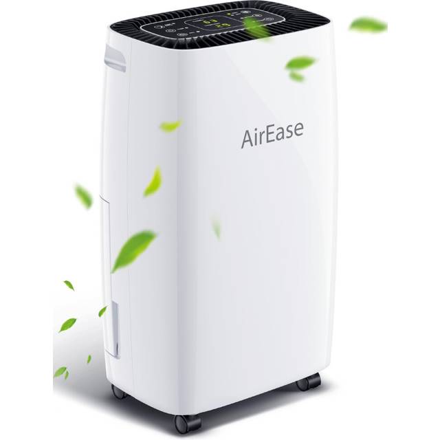 12L/Day Dehumidifiers for Home, Powerful Dehumidifier with Digital Humidity Display & Control, 2.5L Water Tank & Drainage Hose, Childlock