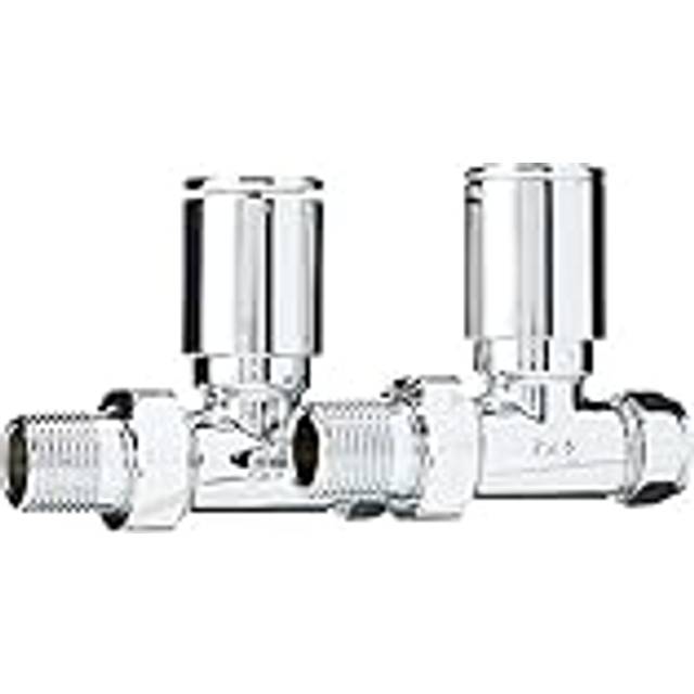 KRA-002 Straight Radiator & Towel Warmer Valves, Chrome