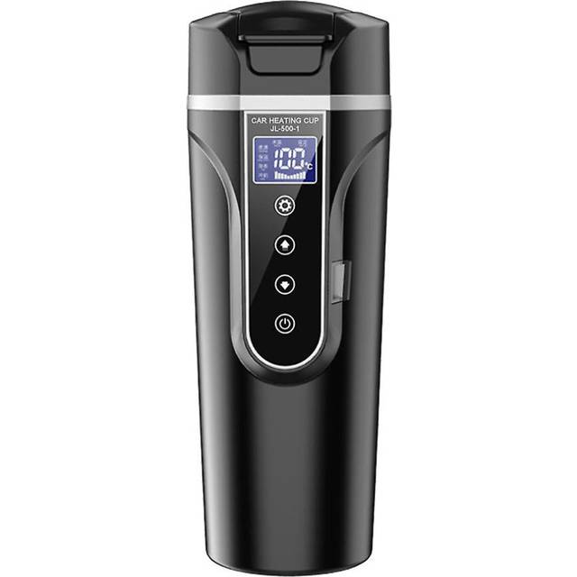 Black Vehicle Heated Water Cup Electric Kettle Heat Preservation 12.0v Car 24v Truck Household Vehicle Water Heaters Small Electrical Appliances Lcd D