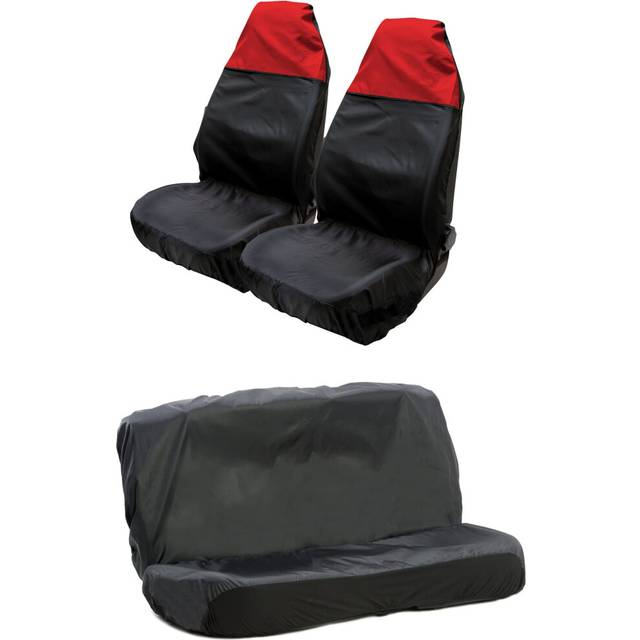 (Full Set With Red Top Front) Seat Covers Water Resistant To Fit Renault Scenic Ii Options Of Front, Rear,Sets