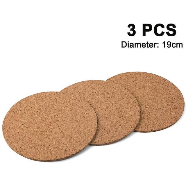 Round Cork Coaster Placemat, 19cm Diameter X 1cm Thick, 3pcs