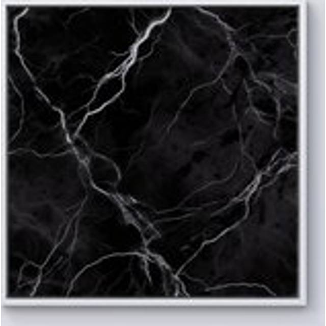 Black Marble Pattern Framed Canvas - Off White - W16 inch x H16 inch