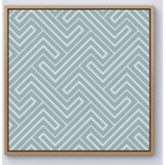 Geometric Modern Ornment Framed Canvas - Light Brown - W30 inch x H30 inch