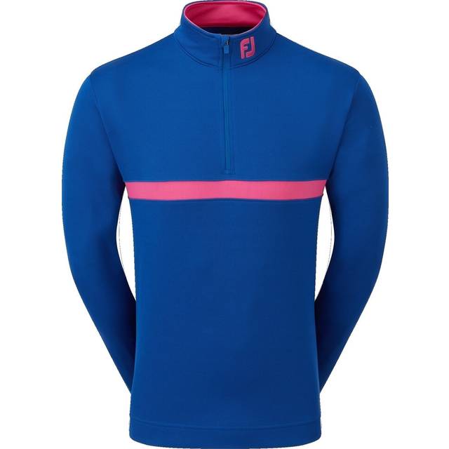 (S, Deep Blue) Footjoy Mens Inset Stripe Midlayer Stretch Wicking Golf Sweater