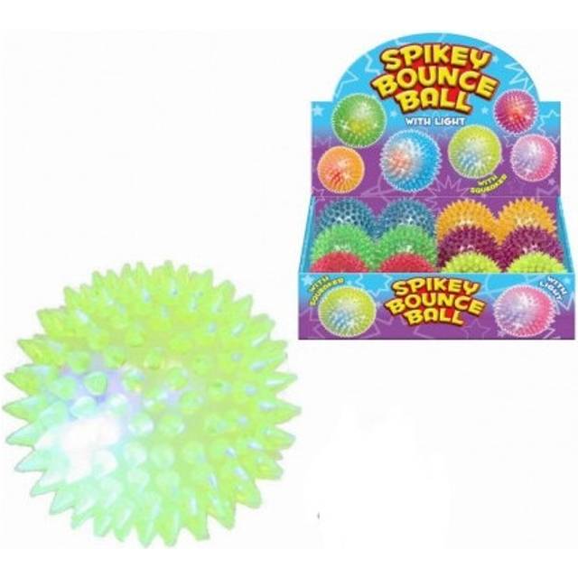 12 Light Up Spikey Balls With Squeakers 75mm