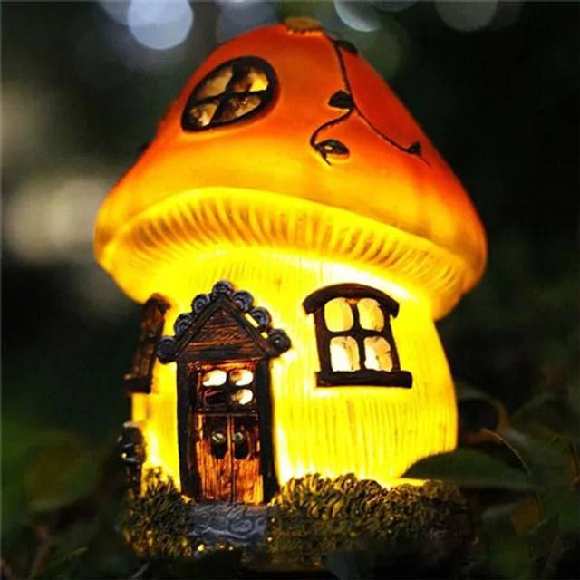 Mushroom Fairy House Solar Light for Home and Outdoor Decor