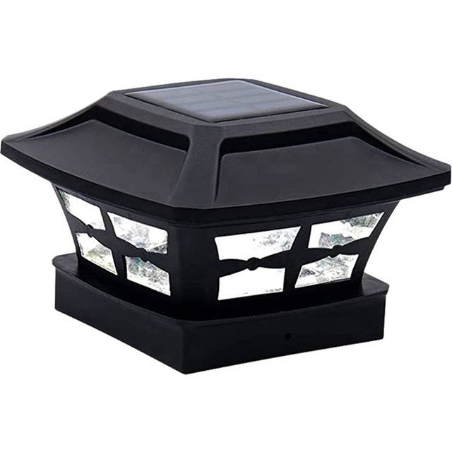 Solar Post Cap Lights for Wooden Posts Garden Decoration Black