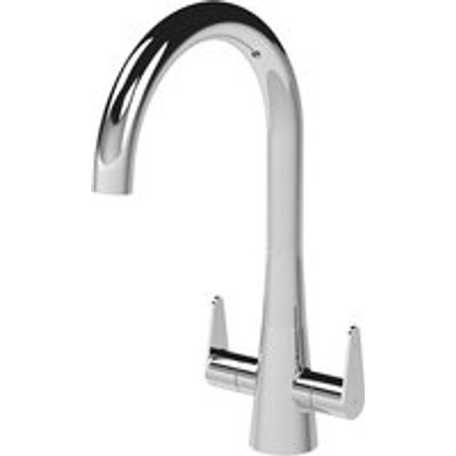Nuie samir mono kitchen sink mixer tap dual lever handle polished chrome modern