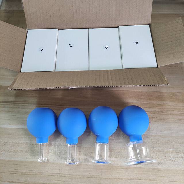 (a-4PCS A SET) Vacuum Cup Ball Glass Cup Exclude Moisture Anti Cellulite Massage Chinese Therapy Face Cupping Cans for Skin Care Massager Tool