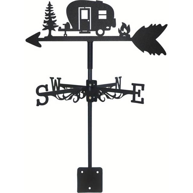 (Trailer Camper Weathervane) Metal Outdoor Garden Decorative Arts And Crafts Ornaments