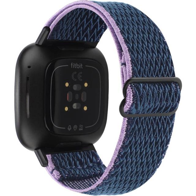 Fitbit Sense 2 / Versa 4 klockarmband i elastisk nylon - Midnattsblå