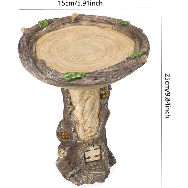 (D) Raccoon Birdbath Polyresin Antique Garden Resin Bird Bath Home Garden Yard Garden Decoration Retro Outdoor