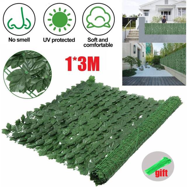 3M Artificial Hedge Ivy Leaf Garden Fence Wall Privacy Balcony Screening Trellis
