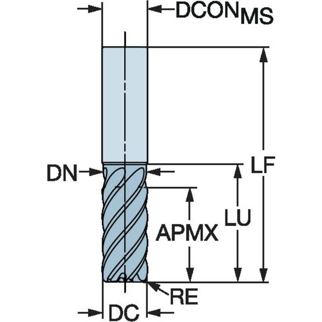 Sandvik Coromant CoroMill Plura Solid Carbide End Mill for High Feed Side Millin