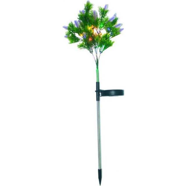 (Purple, Two) Garden Ground Lights Solar Led Landscape Christmas Pine And Berry 15