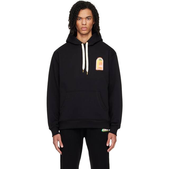 Men's Casablanca Gradient Arch Organic Cotton Hoodie Black - Size: 38