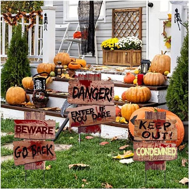 3PCS Halloween Yard Lawn Decoration Outdoor Garden Signs Decorations