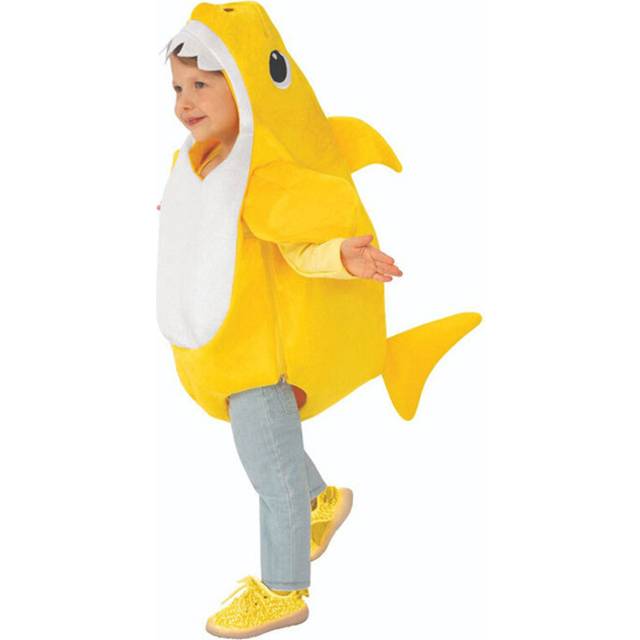 (Yellow, kids 110) Boys Girls Shark Costume Jumpsuit for Children Dress Up Baby Funny Party Halloween Cosplay Costume Kids Holiday Birthday Gift