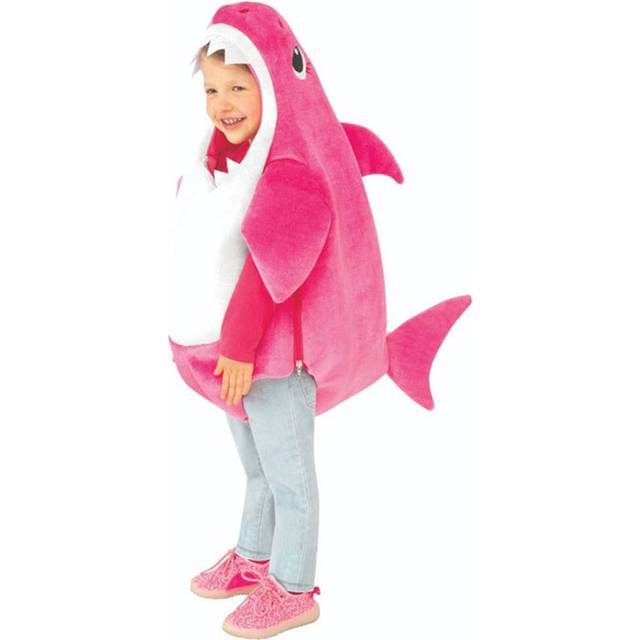 (Pink, kids 110) Boys Girls Shark Costume Jumpsuit for Children Dress Up Baby Funny Party Halloween Cosplay Costume Kids Holiday Birthday Gift