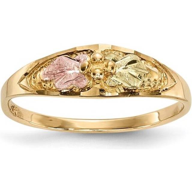 10K Yellow Gold Tri-Color Black Hills Gold Ring - Size 7