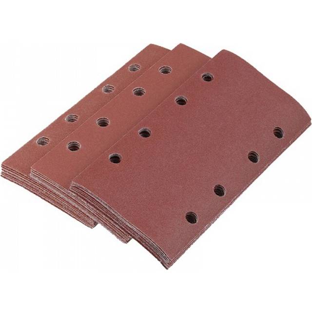 30 Pcs Sanding Pads, Sanding Paper Hook and Loop Sand Sheet 95X185mm Punched 8 Holes Grits 80/120/180 Fit Sheet