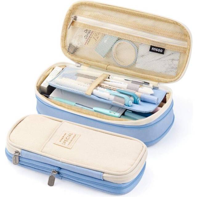 Big Capacity Pencil Pen Case Office College School Large Storage High Bag Pouch Holder Box Organizer Yellow Orange
