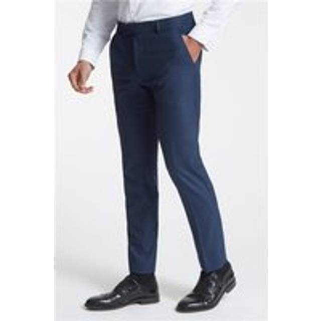 Antique Rogue Slim Fit Navy Blue Texture Men's Trousers - 32S