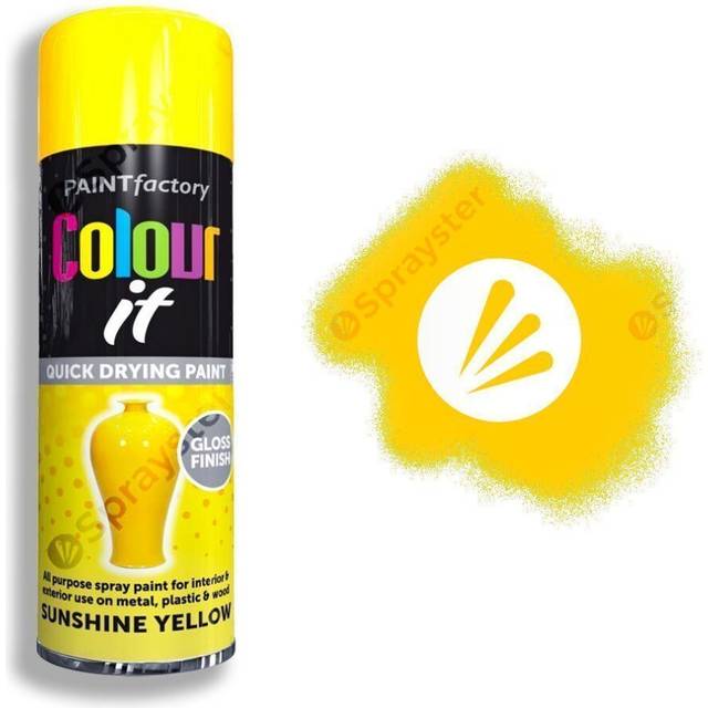 1 x 250ml all purpose yellow gloss spray can house car van bike aerosol paint