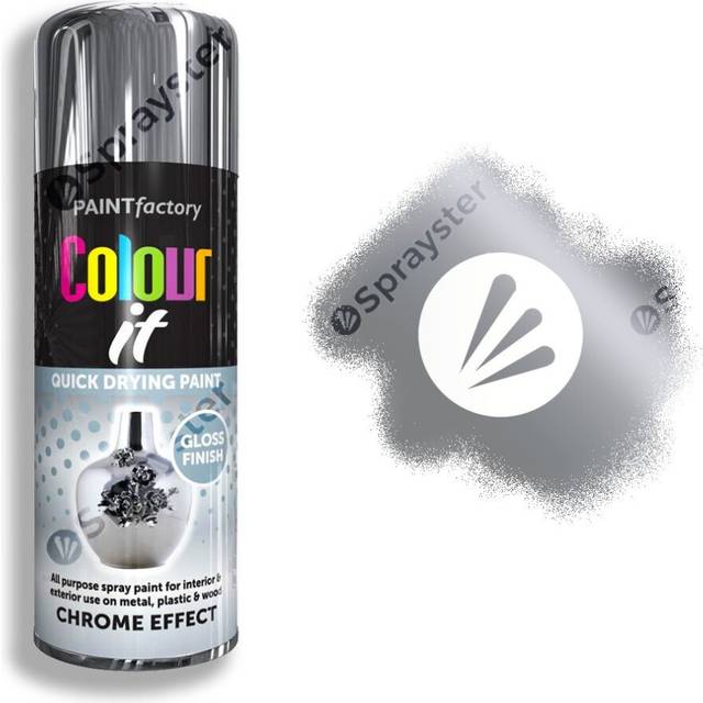 Chrome effect gloss spray paint 400ml aerosol auto car lacquer wood metal