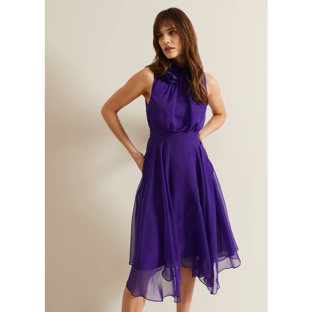Phase Eight Lucinda High-Low Midi Dress, Purple