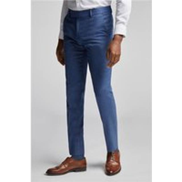 Antique Rogue Slim Fit Blue Texture Men's Trousers - 34R