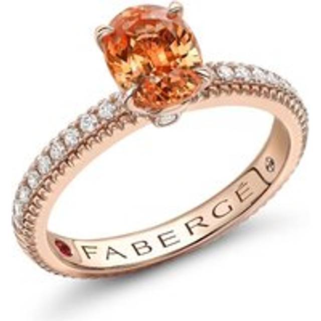 Faberge Colours of Love 18ct Rose Gold Spessartite Diamond Fluted Ring