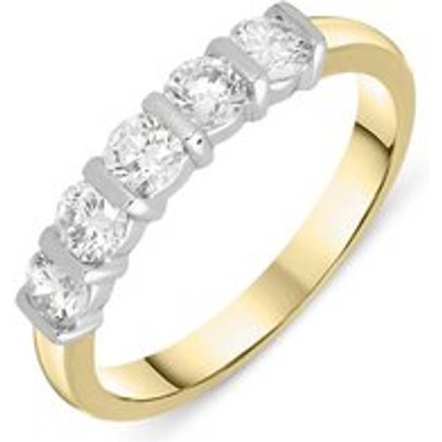 18ct Yellow Gold 0.72ct Diamond Bar Set Wedding Half Eternity Ring