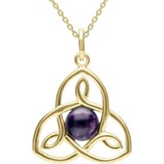 9ct Yellow Gold Blue John Celtic Cross Necklace - Gold