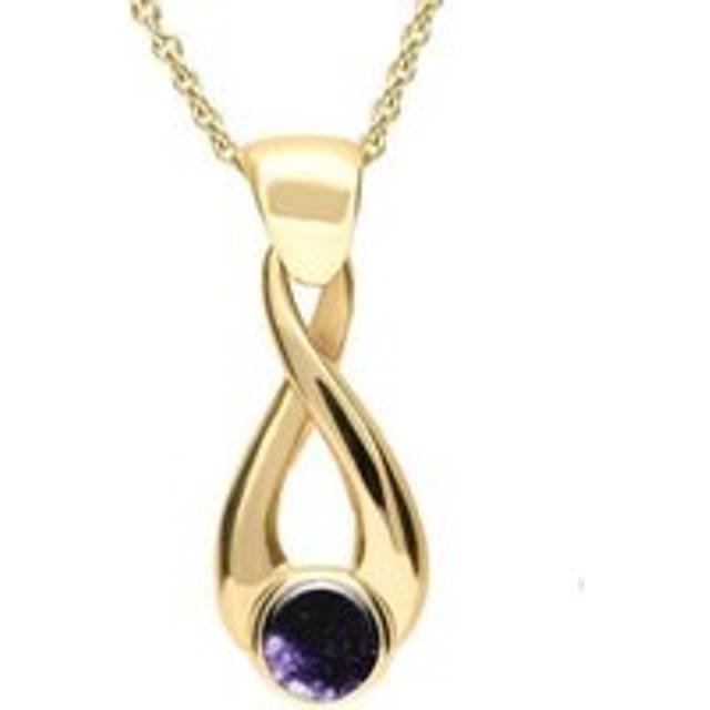 9ct Yellow Gold Blue John Eternity Loop Necklace - Yellow Gold