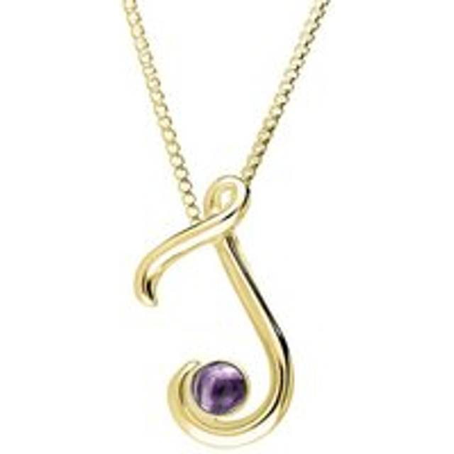 9ct Yellow Gold Blue John Love Letters Initial J Necklace - Yellow Gold