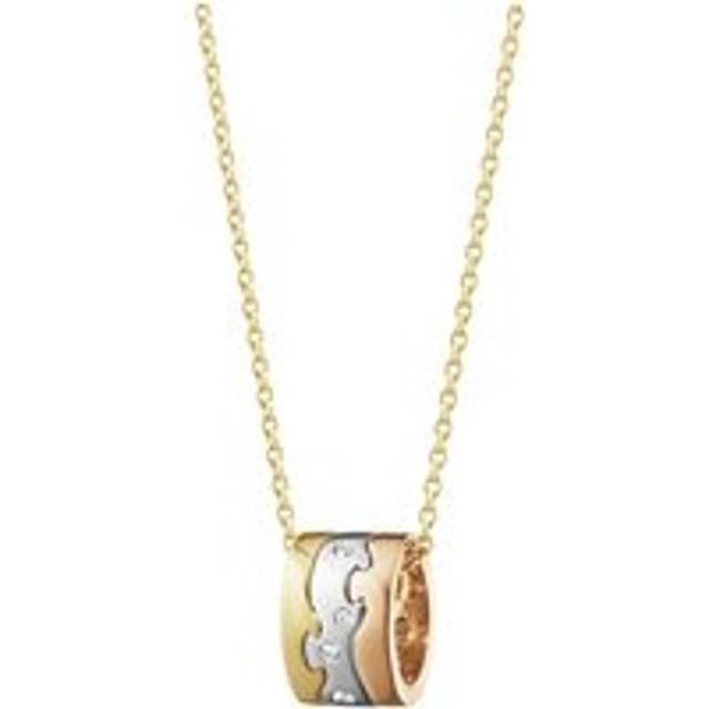 Georg Jensen Fusion 18ct Yellow, White and Rose Gold Diamond Necklace - Gold