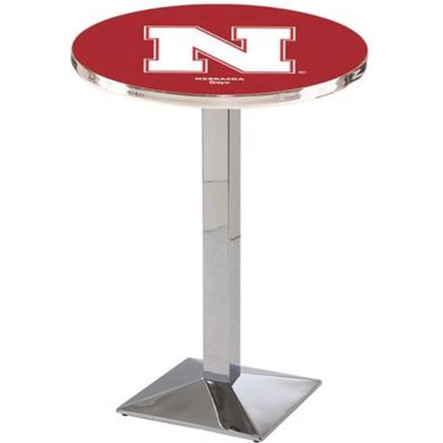 Holland Bar Stool L217C4236NebrUn 42 in. Nebraska Cornhuskers Pub Table with 36 in. Top, Chrome