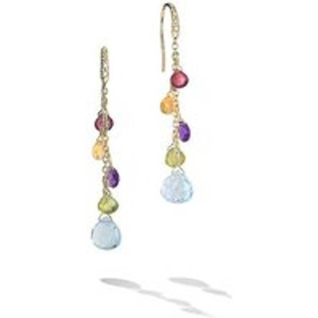 Marco Bicego Paradise 18ct Yellow Gold Diamond Multicolour Gemstone Drop Earrings