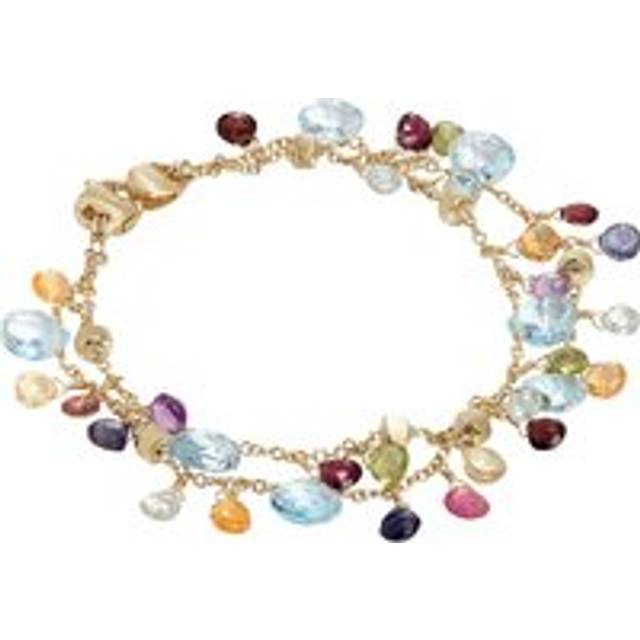 Marco Bicego Paradise 18ct Yellow Gold Multicolour Gemstone Two Strand Bracelet